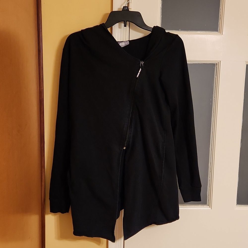 Star Wars Women's Black Zip-Up Hoodie w/ Words on Hood Size M